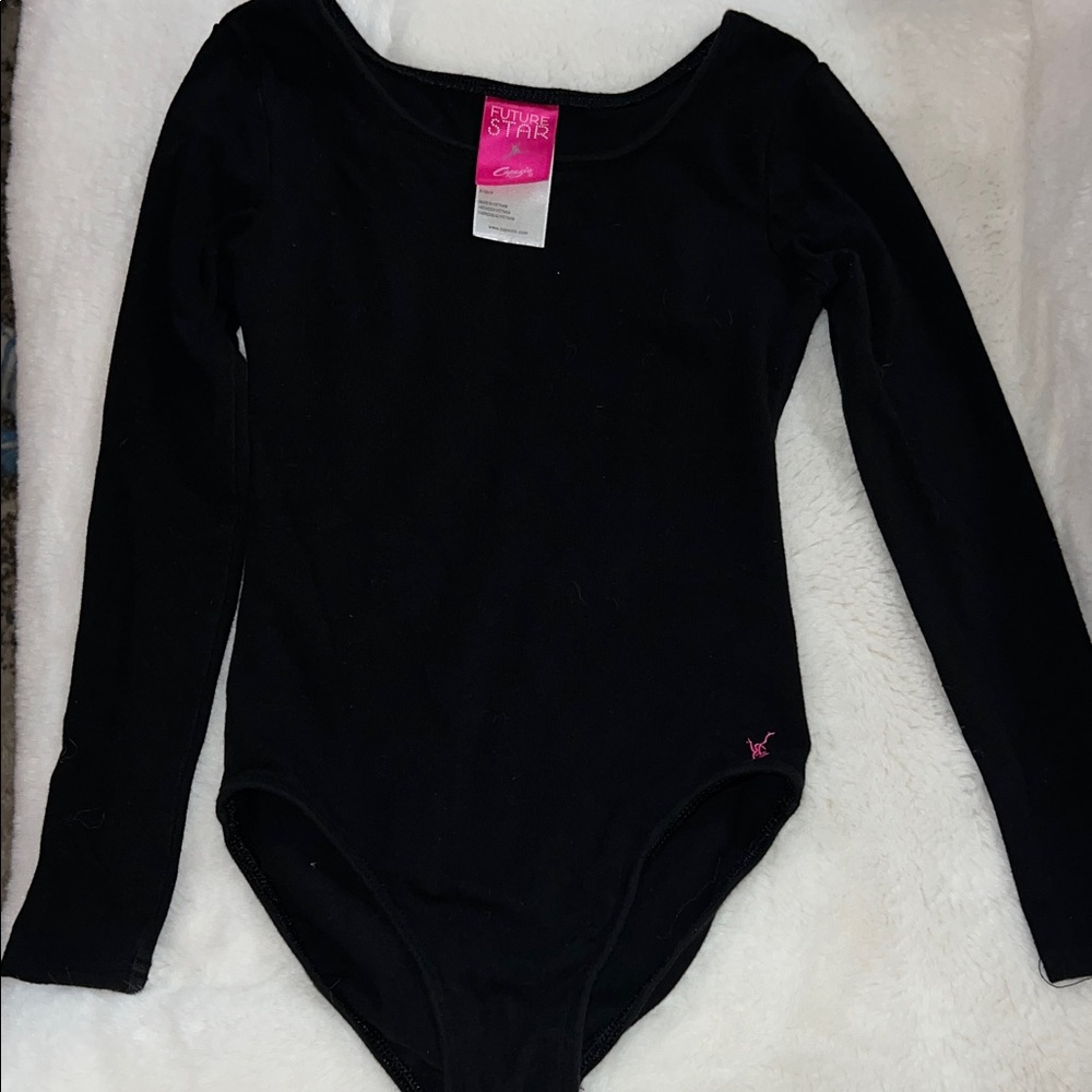 Black Long sleeve Leotard  Kids One Piece